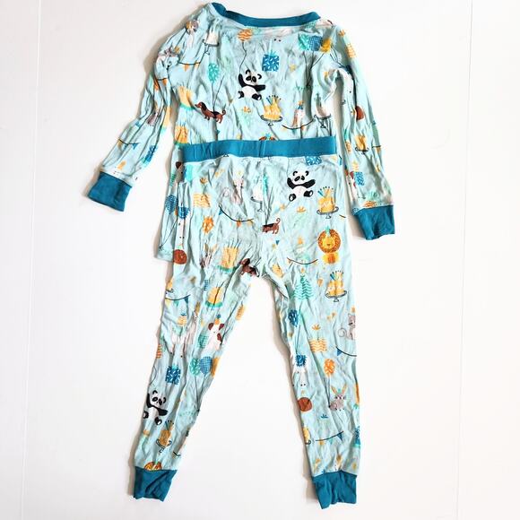 Little Sleepies Blue Party Animals Bamboo Viscose Pajama Set Size 18-24 months - Picture 3 of 6